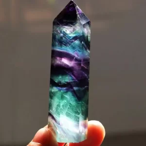 colorful fluorite crystal wand, help to stimulate a point on body