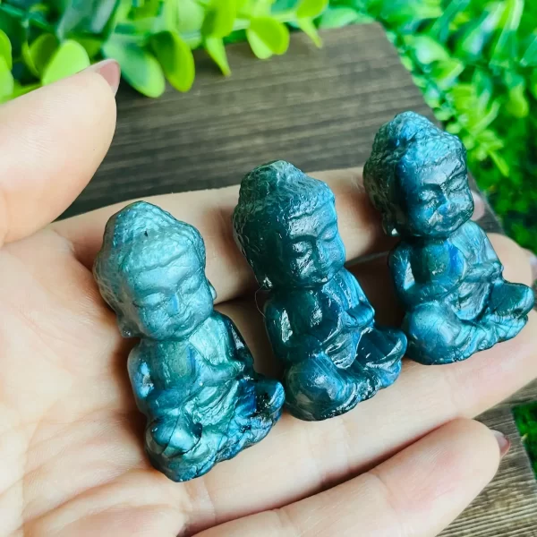 Labradorite Baby Buddha crystal figurine