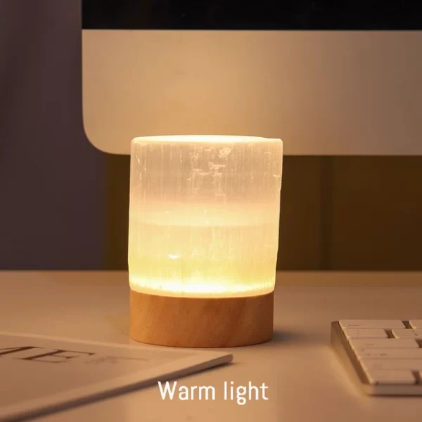 Selenite Lamp Warm Light