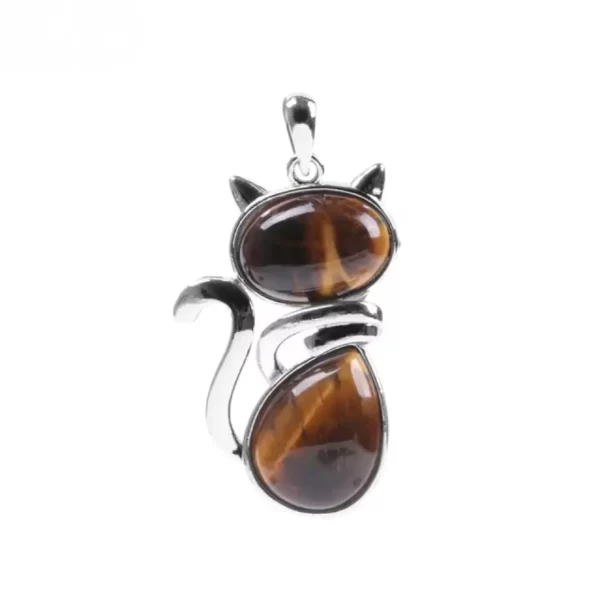 Natural Crystal Necklace // Cute Cat Pendant - Image 6